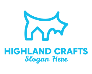 Scottish - Blue Scottish Terrier Outline logo design