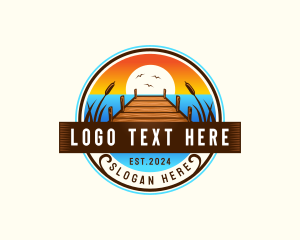 Vacation - Getaway Seaside Dock logo design