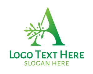 Green Tree - Green A Branch logo design