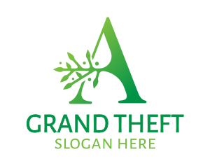 Green Man - Green A Branch logo design