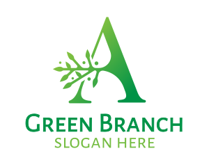 Branch - Green A Branch logo design