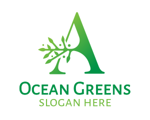 Green A Branch logo design