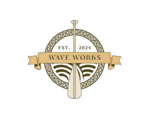 Beach Wave Paddle logo design