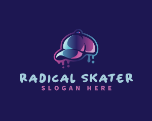 Skater - Neon Hat Cap logo design