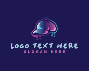 Visor - Neon Hat Cap logo design