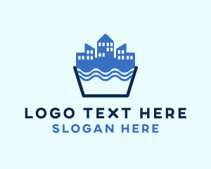 Skyline - City Laundry Cleaner logo design