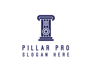 Pillar Music Speaker logo design