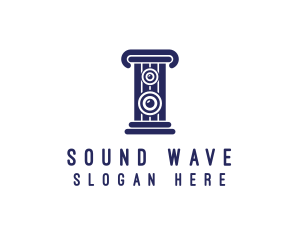 Stereo - Pillar Music Speaker logo design