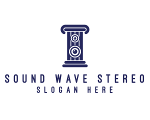 Stereo - Pillar Music Speaker logo design