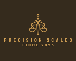 Sword Justice Scale logo design