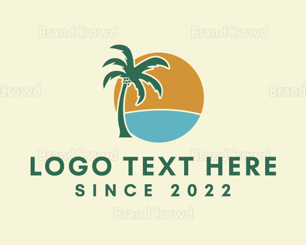 Palm Tree Tropical Summer Logo