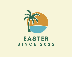 Sea - Palm Tree Tropical Summer logo design