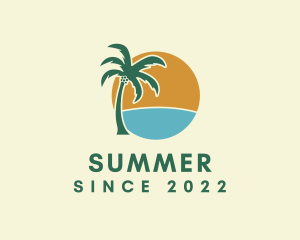 Palm Tree Tropical Summer logo design