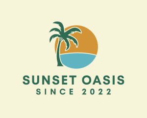 Palm Tree Tropical Summer logo design