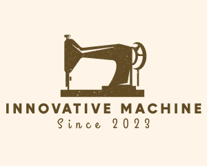 Grunge Sewing Machine logo design