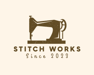 Alterations - Grunge Sewing Machine logo design