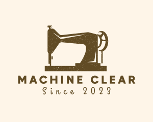 Grunge Sewing Machine logo design