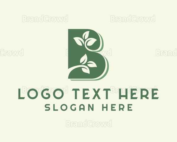 Leaf Gardening Letter B Logo