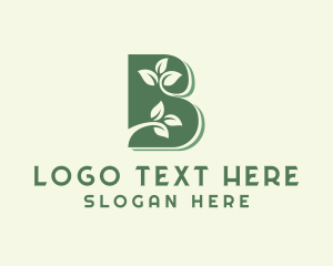 Garden - Leaf Gardening Letter B logo design