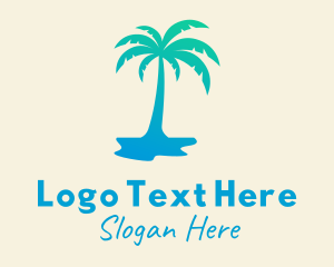 Seashore - Tropical Palm Tree logo design