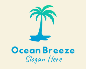 Seashore - Tropical Palm Tree logo design