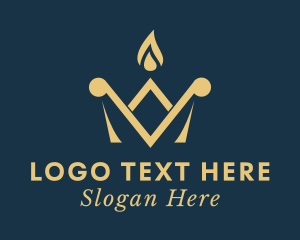 Regal - Royal Flame Crown logo design