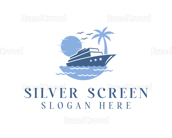 Ocean Cruise Ship Travel Logo