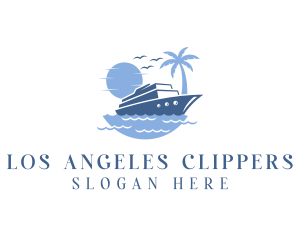 Ocean Cruise Ship Travel Logo