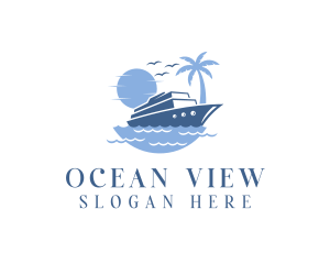 Ocean Cruise Ship logo design