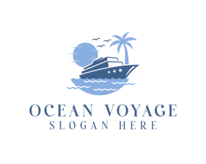 Ocean Cruise Ship logo design