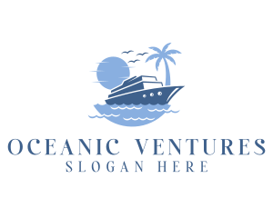 Ocean Cruise Ship logo design