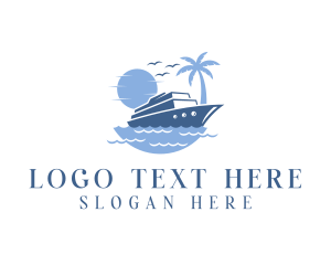 Ocean Cruise Ship Travel Logo