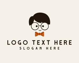 Bow Tie - Geek Boy Glasses logo design