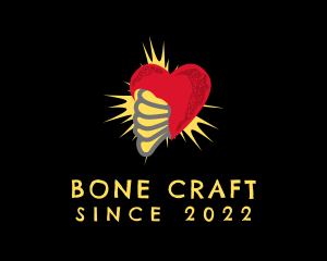 Bones - Heart Ribs Graffiti logo design