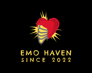 Emo - Heart Ribs Graffiti logo design