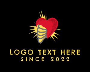 Pop Art - Heart Ribs Graffiti logo design