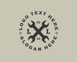 Retro - Wrench Tool Mechanic Handyman logo design