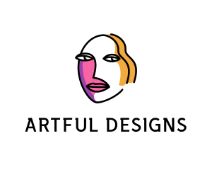 Woman Face Art logo design