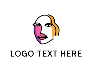 Mondrian - Woman Face Art logo design