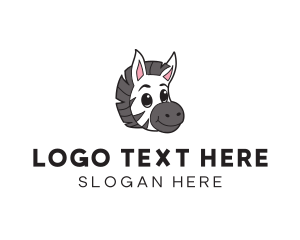 Petting Zoo - Cute Young Zebra logo design