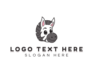 Cute Zebra Animal logo design