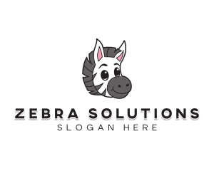 Cute Young Zebra logo design