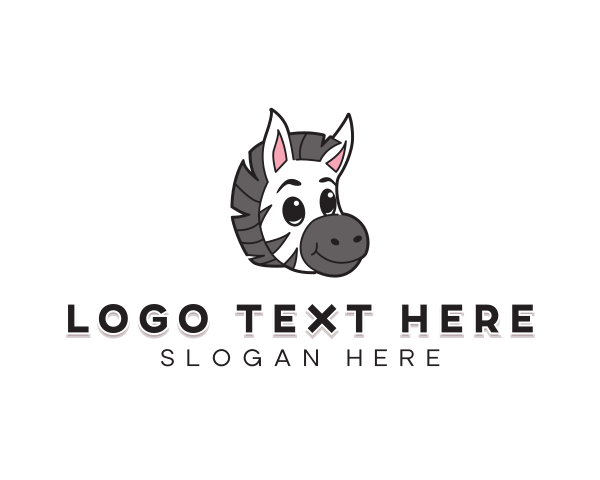 Zebra - Cute Zebra Animal logo design