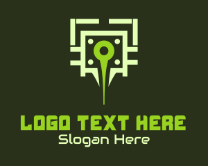 Gps Location - Circuit Board Location Pin logo design