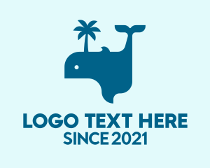 Tropical - Blue Whale Island logo design