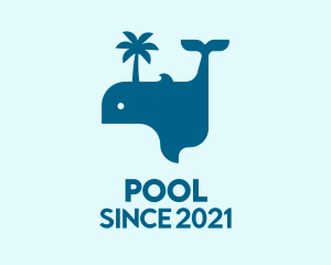 Palm Tree - Blue Whale Island logo design