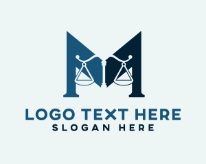Court House - Legal Justice Letter M logo design