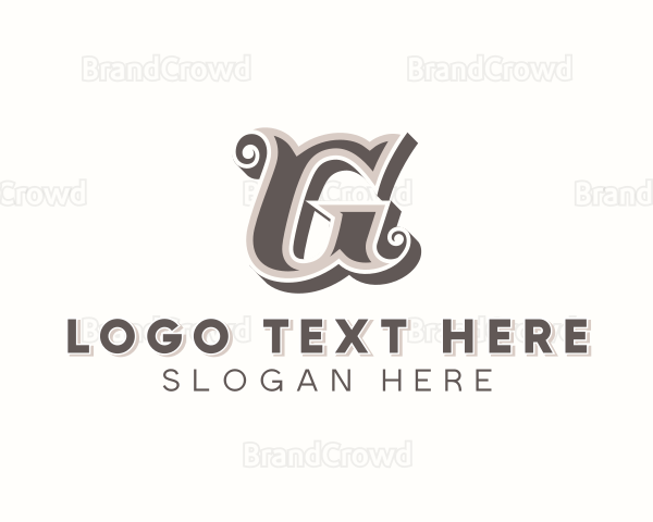 Stylish Barbershop Letter G Logo