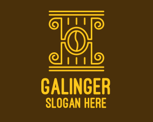 Outline Golden Coffee Pilar logo design