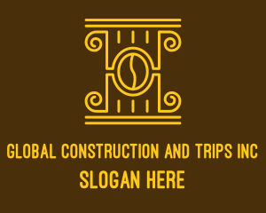 Simplistic - Outline Golden Coffee Pilar logo design